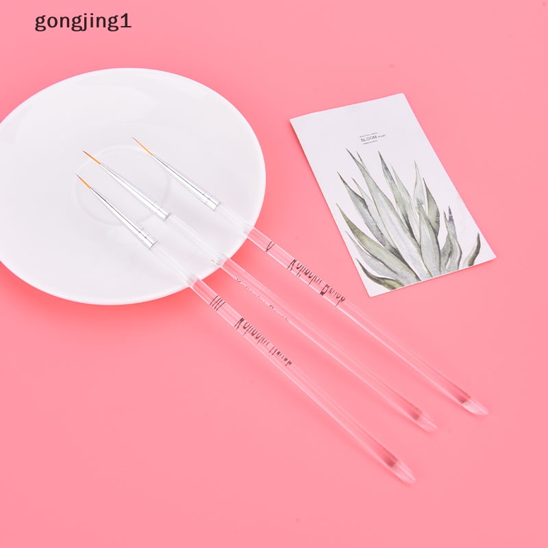 Ggg 3pcs Nail Art Drawing Striping Liner Pen Brush DIY Paing Lines Set Manicure ID