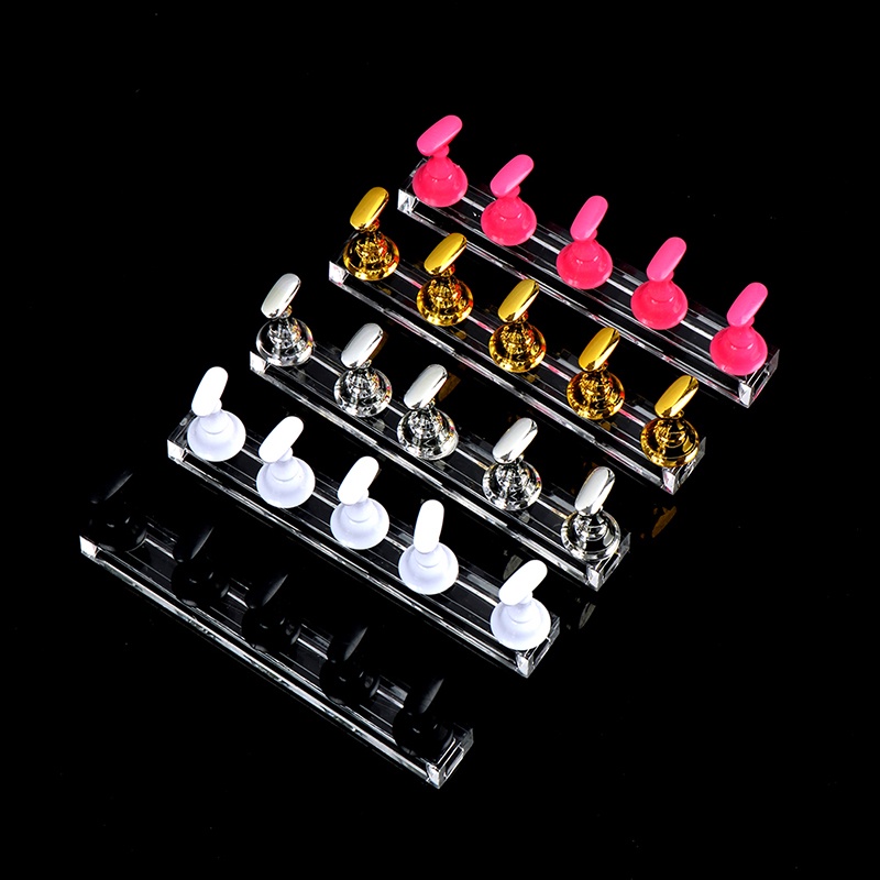 Ggg 1Set Tips Kuku Palsu Latihan Display Stand Base Alloy Display Manicure Tools ID