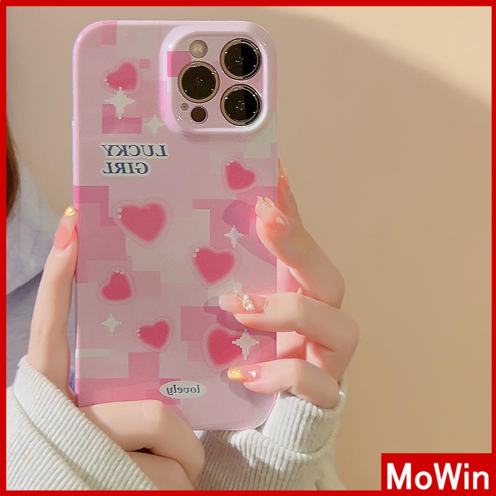 For iPhone 14 Pro Max iPhone Case Cream Glossy Soft Case TPU Shockproof Camera Cover Protection Pink Love Compatible with iPhone 13 Pro max 12 Pro Max 11 xr xs max 7Plus 8Plus