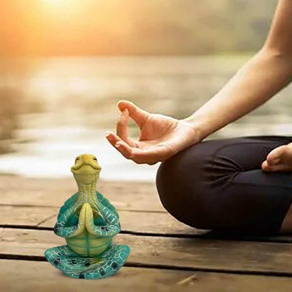 Lanfy Simulasi Penyu Penasaran Anti Karat Ketenangan Posisi Duduk Desain Meditasi Yoga Untuk Buddha Zen Resin Kerajinan Patung Taman