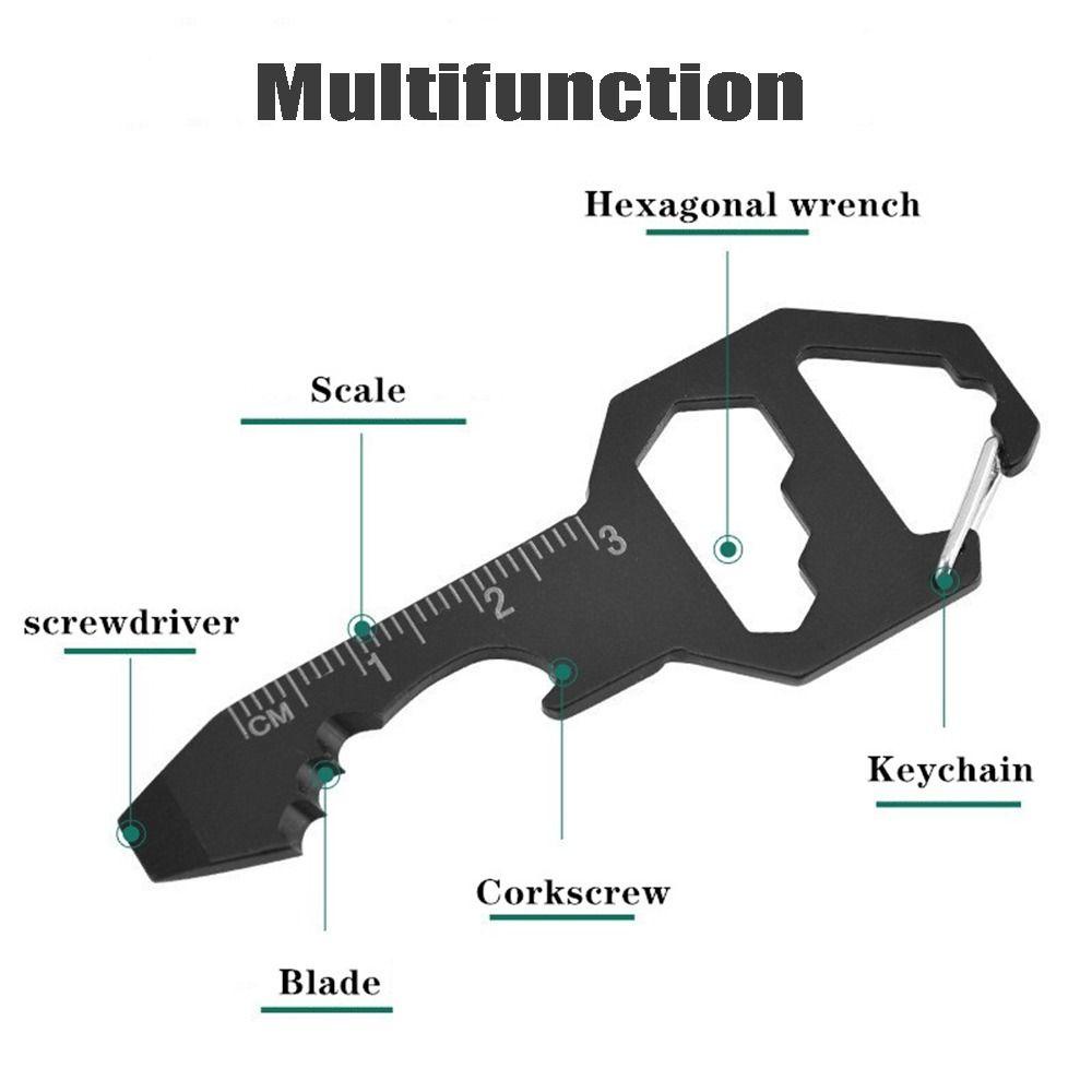 Populer Alat Kartu Outdoor Tahan Lama Stainless Steel Hexagonal Wrench Gantungan Kunci Multifungsi