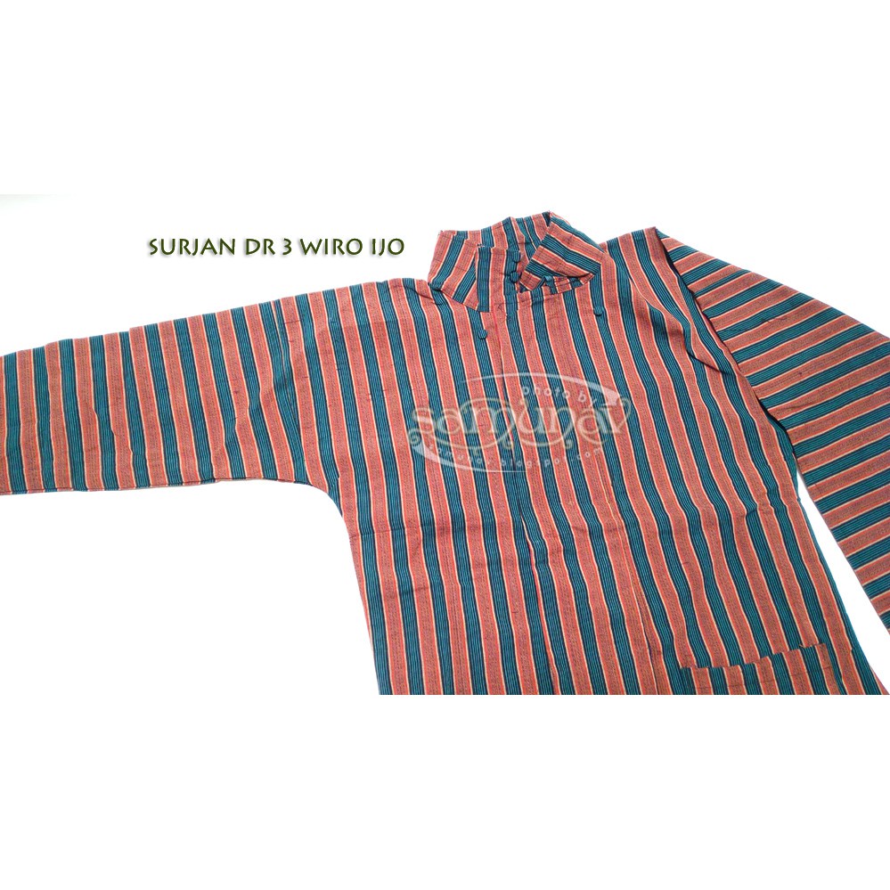 Lurik Surjan lurik halus hijau coklat ukuran L