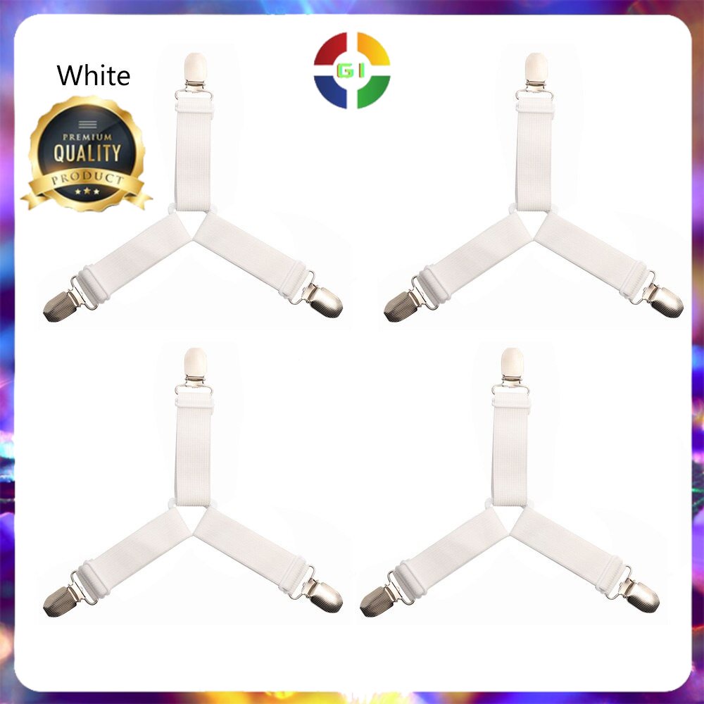 Penjepit Ujung Sprei Kasur Bed Sheet Clip Holder 4 PCS White