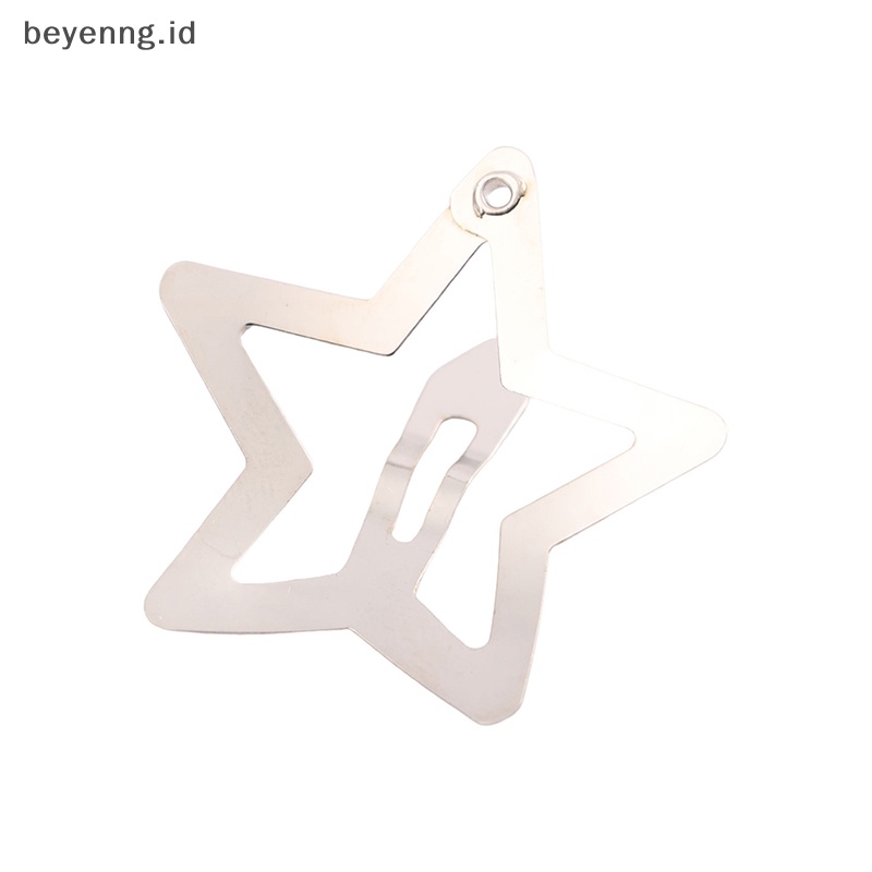 Beyen 4Pcs Jepit Rambut BB Bintang Warna Silver Minimalis Star Snap Hair Clip Untuk Anak Perempuan ID