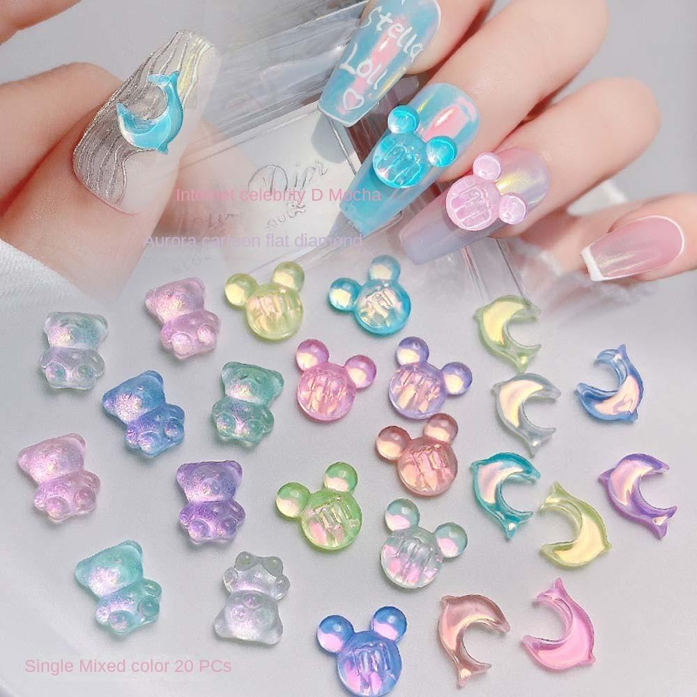 Mxbeauty Kartun Hiasan Kuku Lucu Fashion Mickey Manicure Aksesoris Beruang Lumba Perhiasan Kuku
