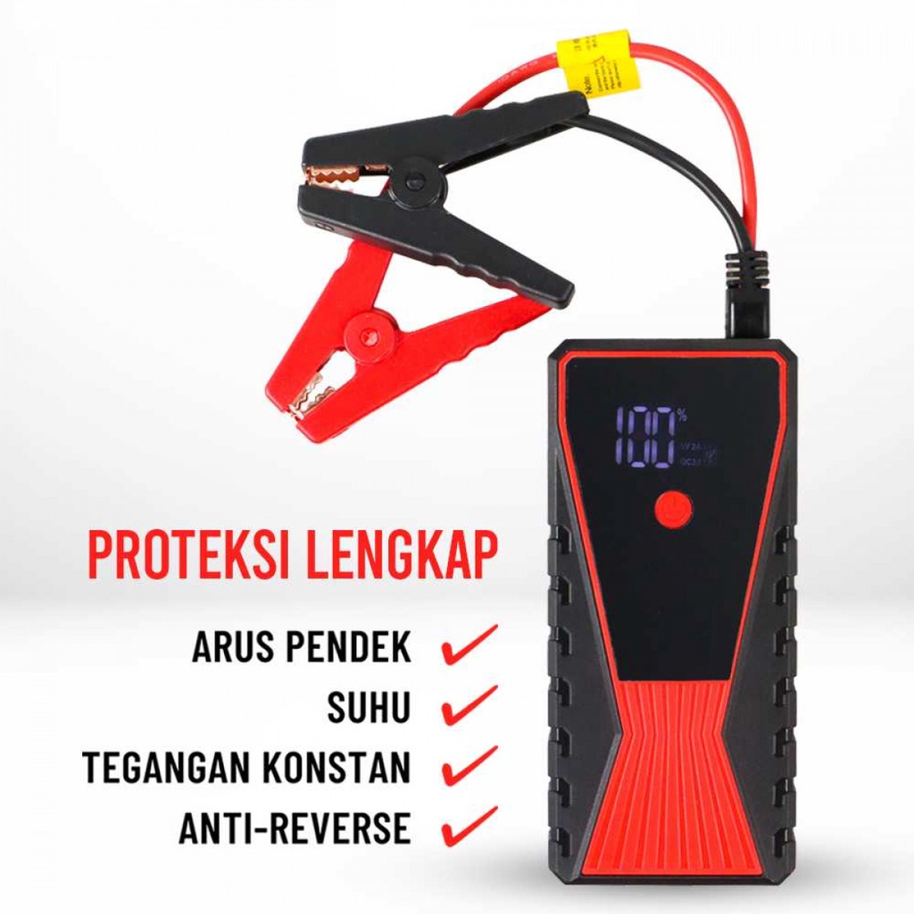 Jumper Aki Jump Starter Mobil Mogok Power Bank Senter USB 12V 6000mAh JX57Pro