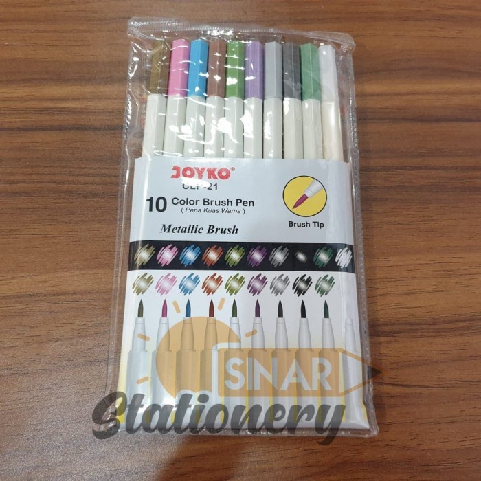 

Spidol 10 colour clp21 metalic brush joyko