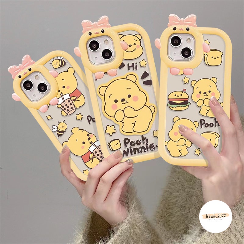 Lensa 3D Ikatan Simpul Little Monsster Kartun Winnie the Pooh Casefor Samsung A14 A04s A13 A03s A04 A50 A02s A50s A23 A11 A12 A32 A03 A53 A52s A22 A33 A31 A52 A71 A21s A73 A51 A04E A30s