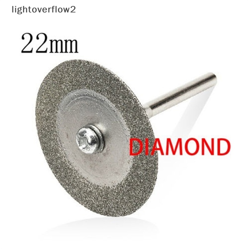 [lightoverflow2] Hot 5pcs 22mm Emery Diamond cutg blades Mata Bor+1 Mandrel Untuk Dremel Set [ID]