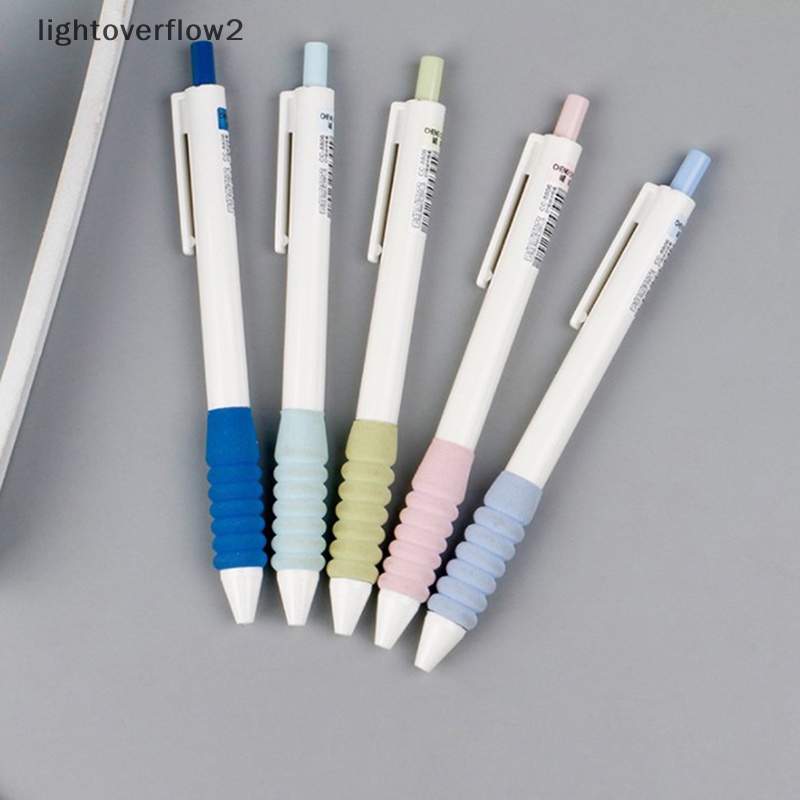 [lightoverflow2] 5pcs Pens Gel Pegang Lembut Set 0.5mm Ballpoint Tinta Warna Hitam Untuk Wrig Kantor Sekolah [ID]