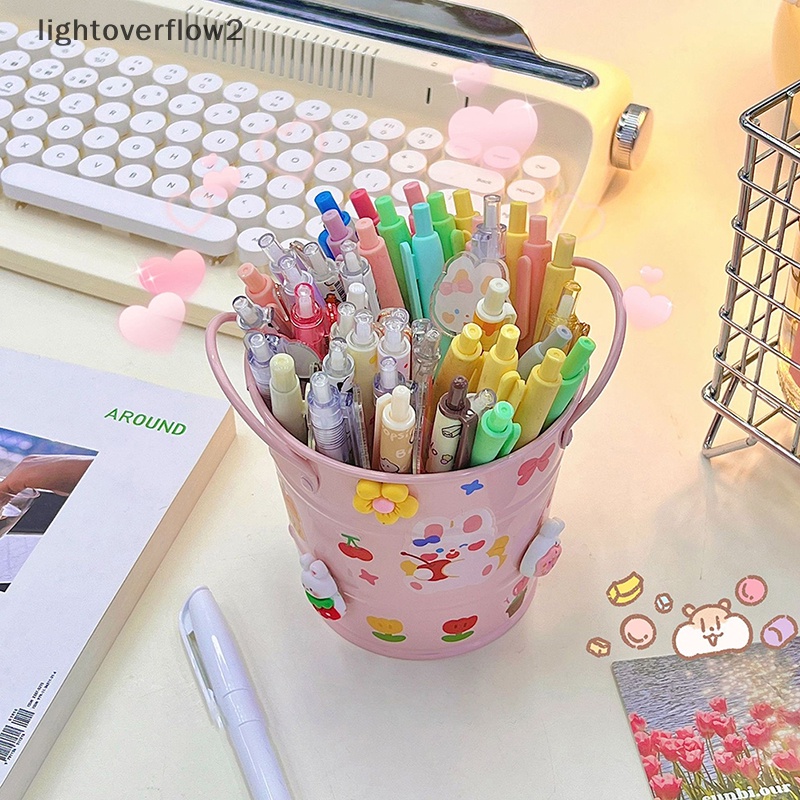 [lightoverflow2] Kawaii Pen Holder Kreatif Lucu Kartun DIY Pen Holder Desk Organizer Kapasitas Besar Kotak Penyimpanan Alat Tulis Pasokan Siswa [ID]