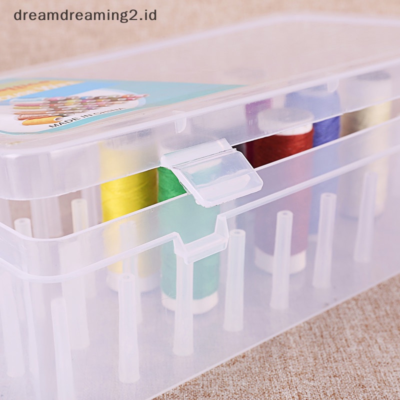 (drea) Kotak Penyimpanan Benang Jahit 42buah Spool Bobbin Carry Case Container Holder Craft Spool Organizing Case Sewing Storage Box//