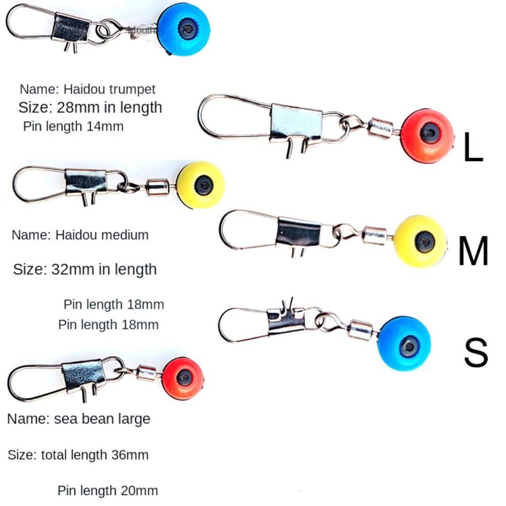 Manik-manik Pengumpan Agustina Konektor Putar Pinned Sea Beans Aksesoris Fishing Tackle Quick Change Beads Hook Connector Space Beans Connector Link Putar Pelampung