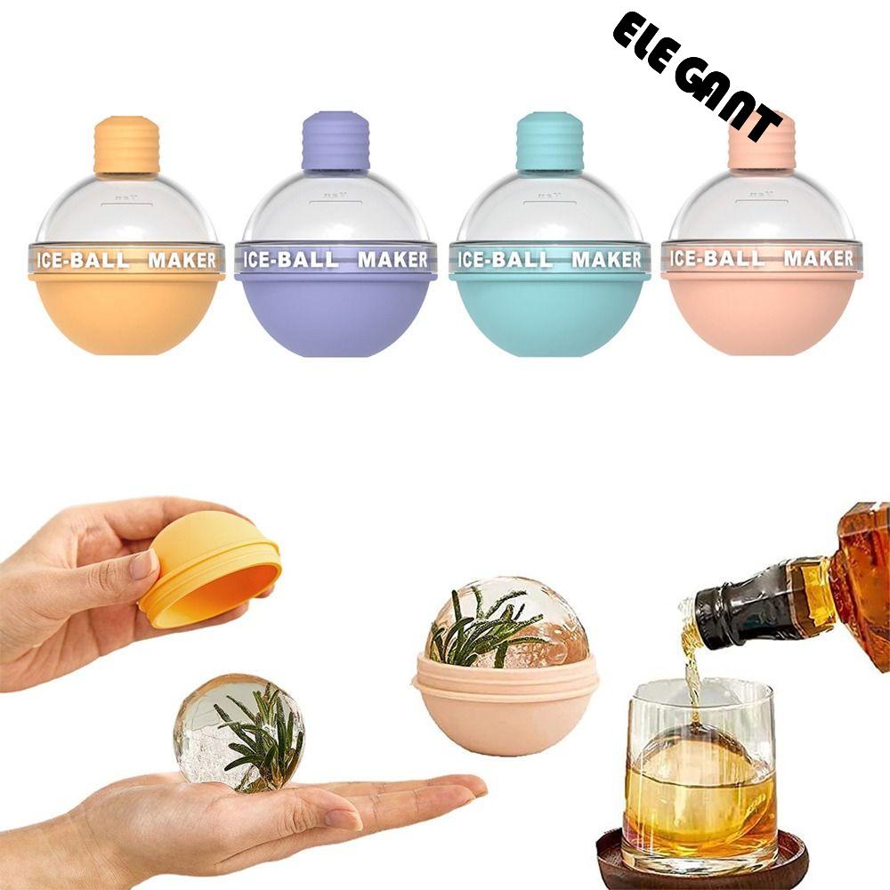 [Elegan] Ice Ball Maker Dapur Whiskey DIY Silikon Cetakan Es Hoki Bulat