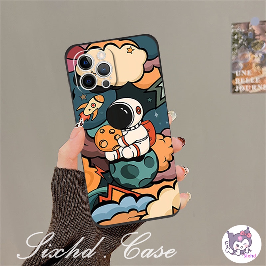 Untuk Infinix Hot 20s 2012i Note 10Pro Hot10 Lite 12 11 10 9 Bermain Cerdas6 Plus 5 2020 Kartun Tinggi Astronot Silicon Phone Case Lembut Jatuh Perlindungan TPU Cover
