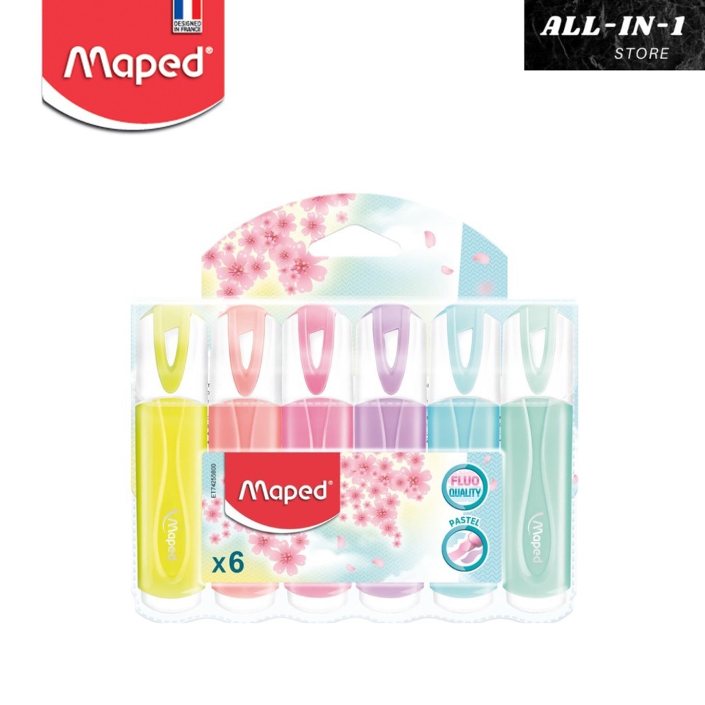 

Maped FluoPeps Classic Pastel AssCol x6 - Pouch