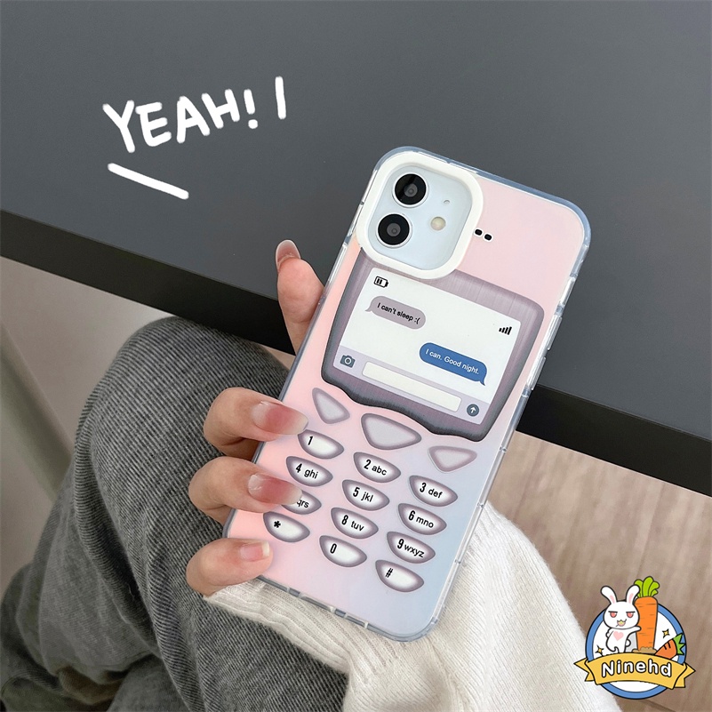 IPHONE Casing Kompatibel Untuk Iphone14 13 12 11 Pro Max X Xr Xs Max8 7 Plus SE 2020 Anak Perempuan Lucu Retro Casing Hp Laser Bening Matte Kancing Keras Casing Ponsel Shockproof Cover Pelindung