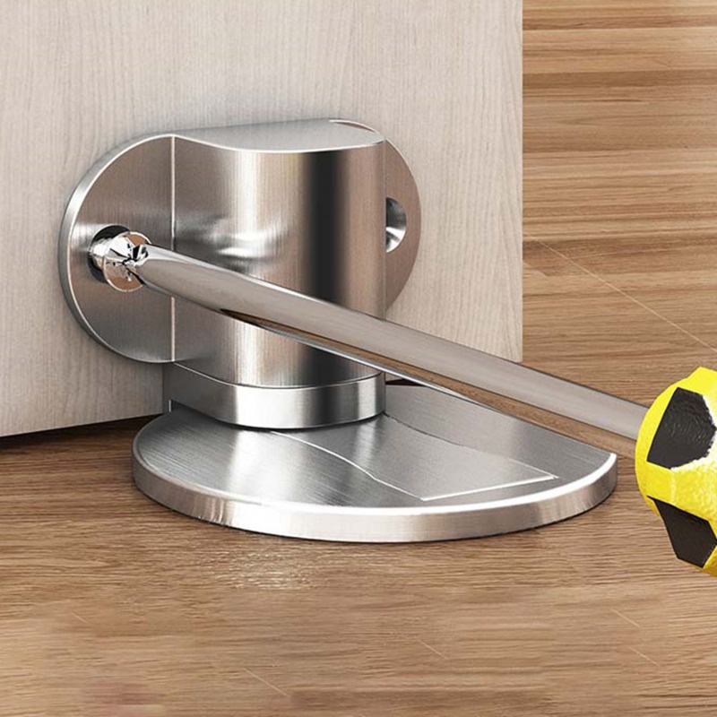 Metal Door Stopper Sticker Toilet Kaca Penahan Pintu Tersembunyi Lantai Tangkap Bebas Paku Doorstop Door Hardware