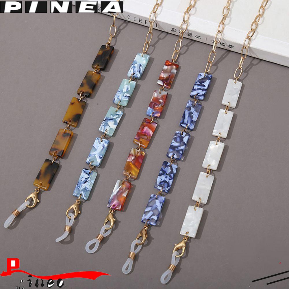 Rantai Nanas Aksesoris Lucu Lanyard Persegi Panjang Leopard Akrilik Kalung Tali