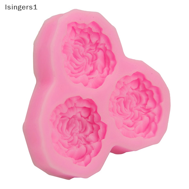 [lsingers1] Cetakan Silikon Bunga Peony Wedding Cupcake Topper Fondant Kue Decorag Alat Butik