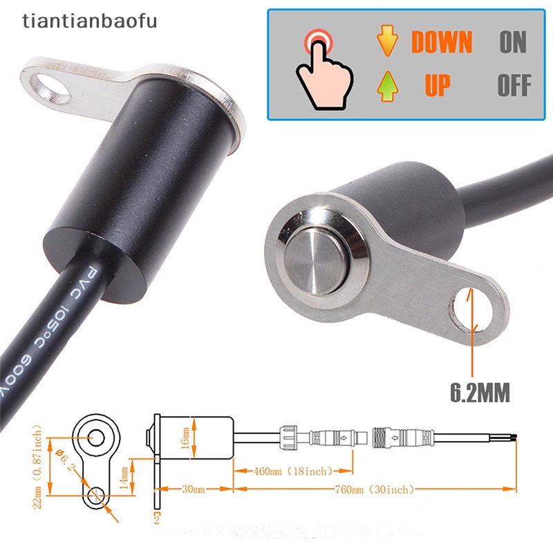 [tiantianbaofu] 12v Universal Stang Motor Reset Saklar Tombol Mesin ON-OFF Waterproof  Butik