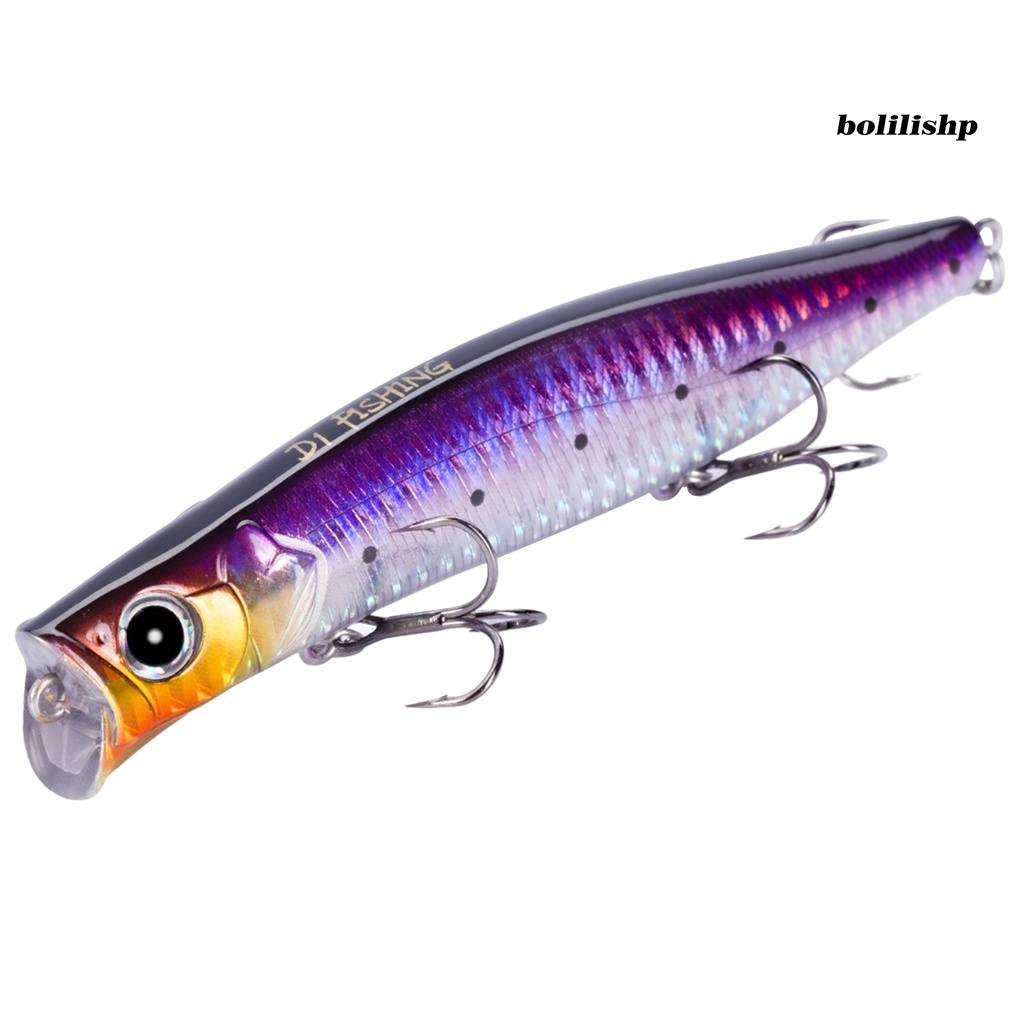 Bo- Umpan Palsu Water Popper Lure 3D Mata Ikan Laut Umpan Pancing Berputar Air Asin Wobblers Sea Bass Bait Fishing Tackle