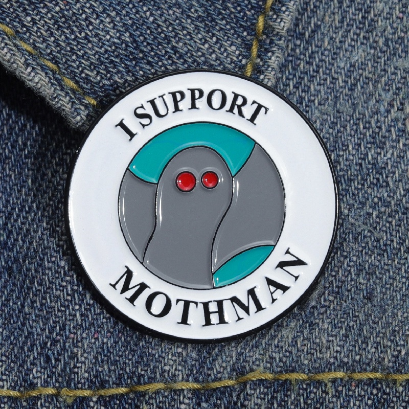 I Mendukung Mothman Enamel Pin Bros DIY Ransel Lencana Kerah Lapel Pin Hadiah Perhiasan Kartun Bros Aksesoris