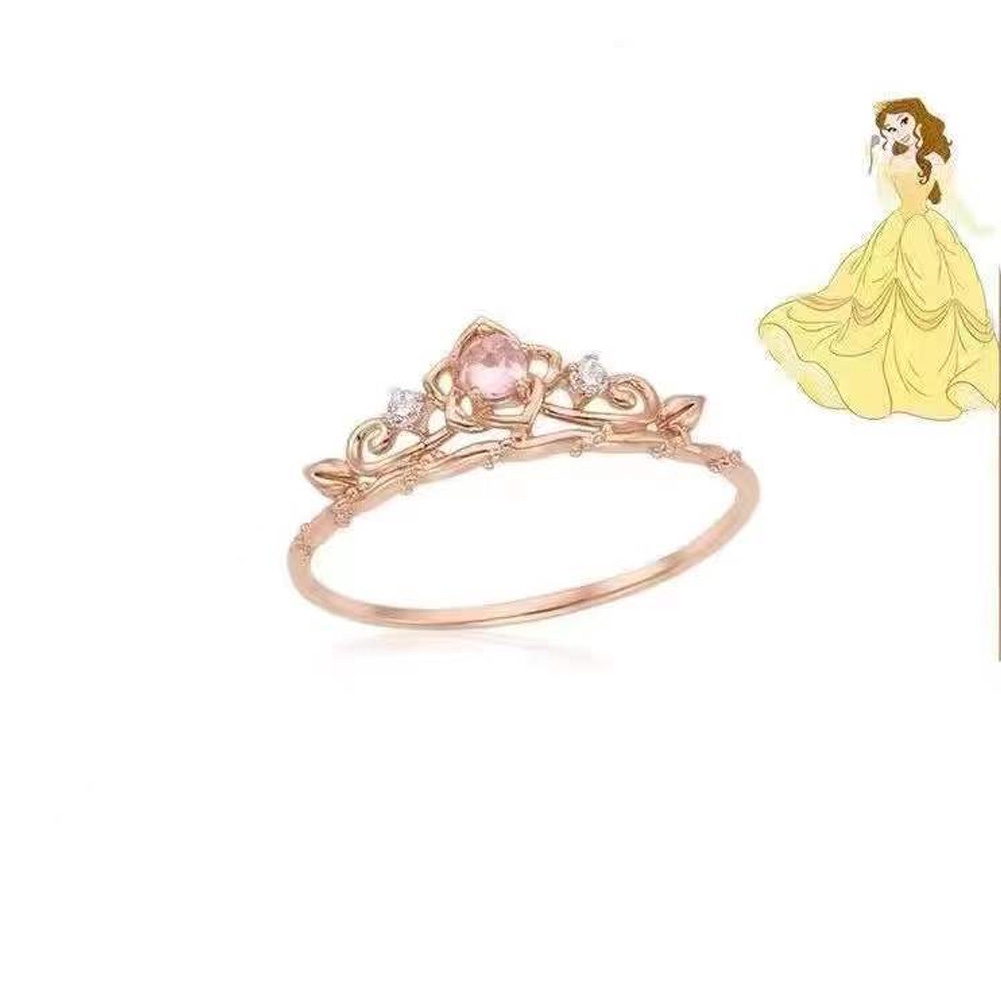 1pc Korea Fashion Warna Pink Kristal Zirkon Pembukaan Yang Dapat Disesuaikan Cincin Untuk Wanita Aksesoris Perhiasan Peri Super