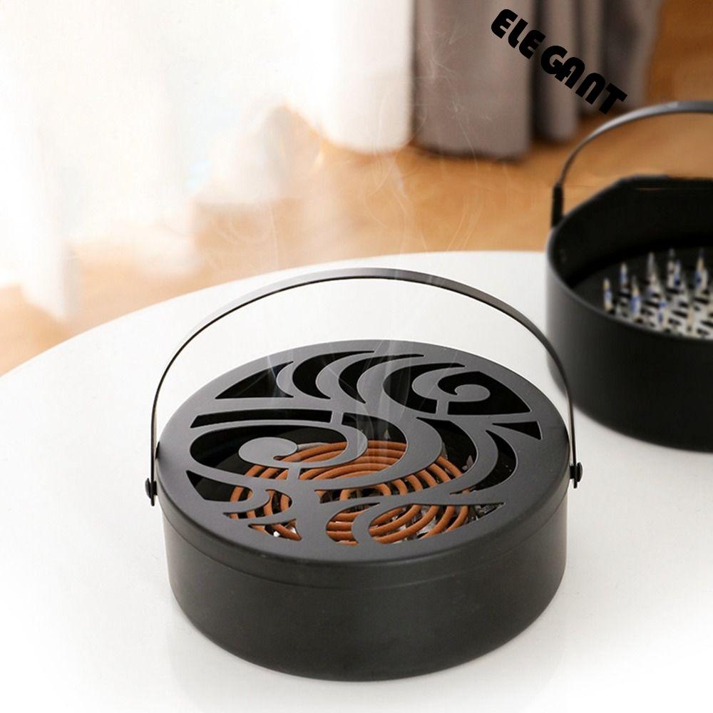 [Elegan] Tempat Koil Nyamuk Tahan Lama Bulat Klasik Tahan Panas Dengan Pegangan Retro Mosquito Coil Case