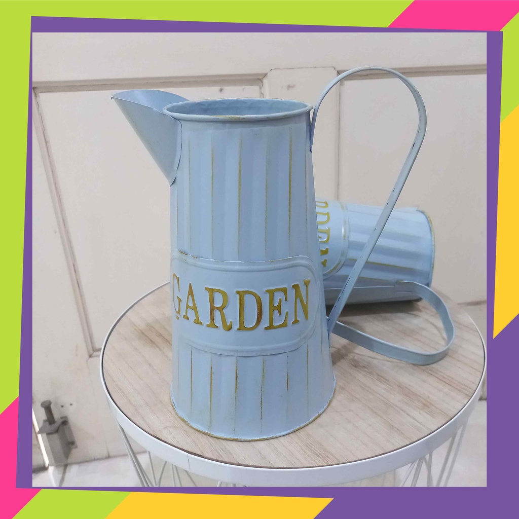 1867 / Pot bunga teko kaleng dekorasi / Vas bunga hias tanaman artificial