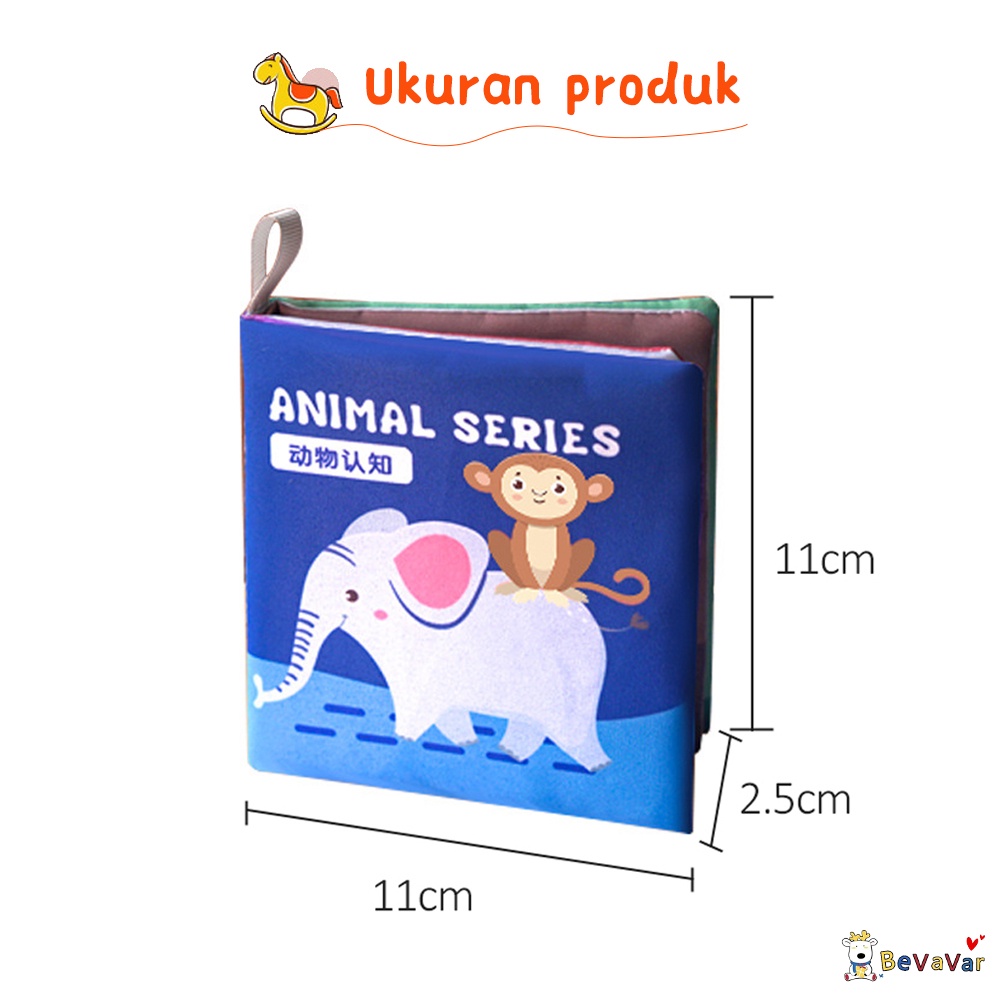 BEVAVAR Buku Bantal Bayi/ Soft Book Edukasi Bayi Mainan Edukasi Buku Kain Pillow book Bahasa Inggris