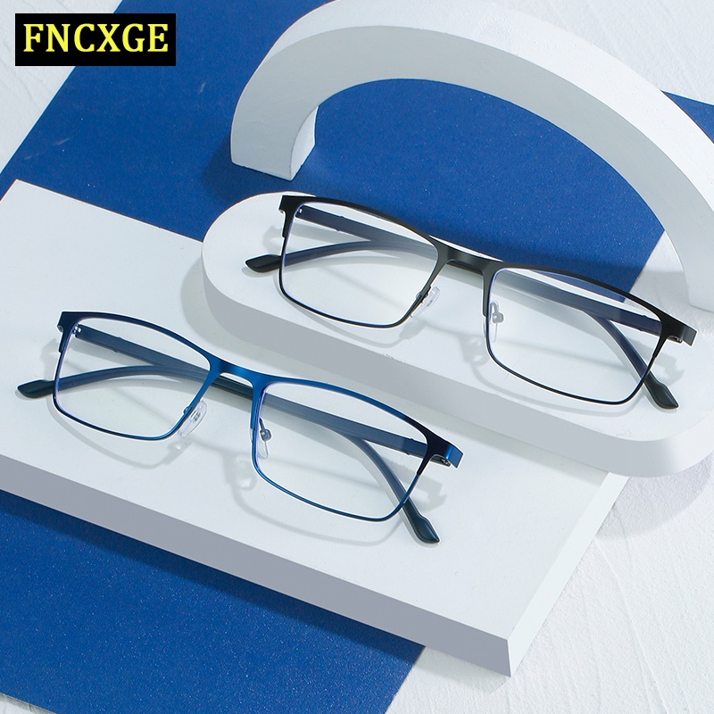 kacamata minus Pria Wanita Bussines Anti Radiasi Metal Komputer Optik kaca mata Retro Unisex Bahan L