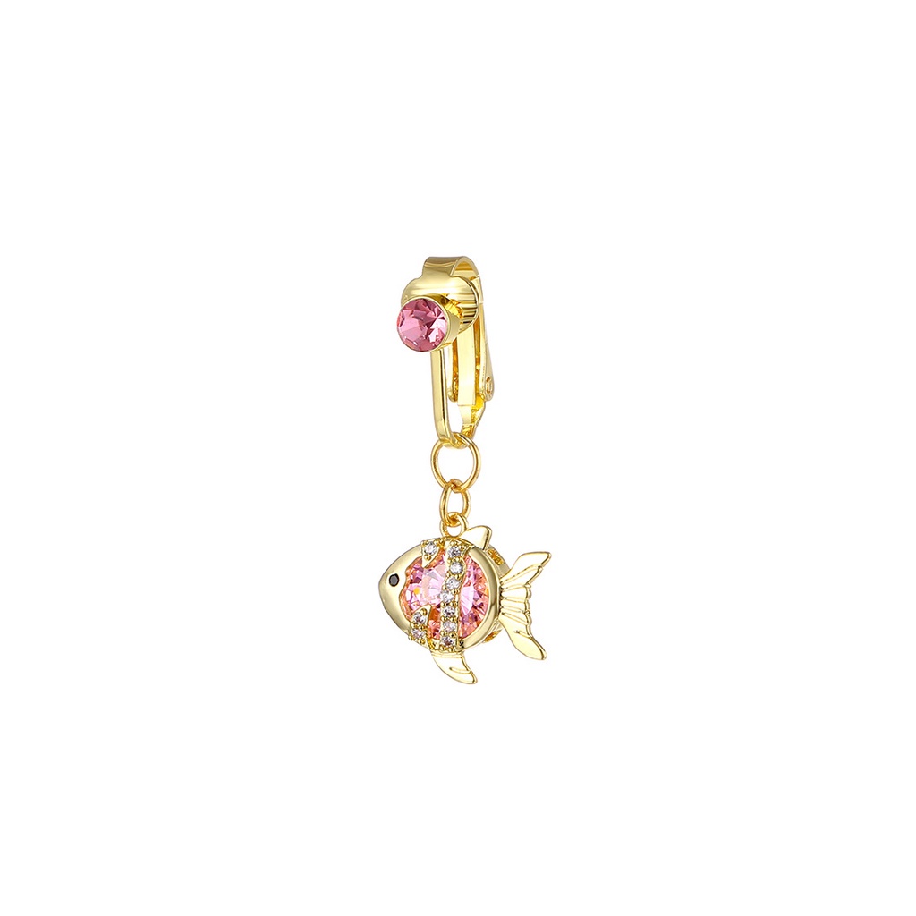 Pantai Aksesoris Perut Palsu Cincin Emas Ikan Angsa Stainless Steel Wanita Belly Button Ring Clip On Pusar Fashion Tulang Rawan Klip Non-piercing 1 Pc