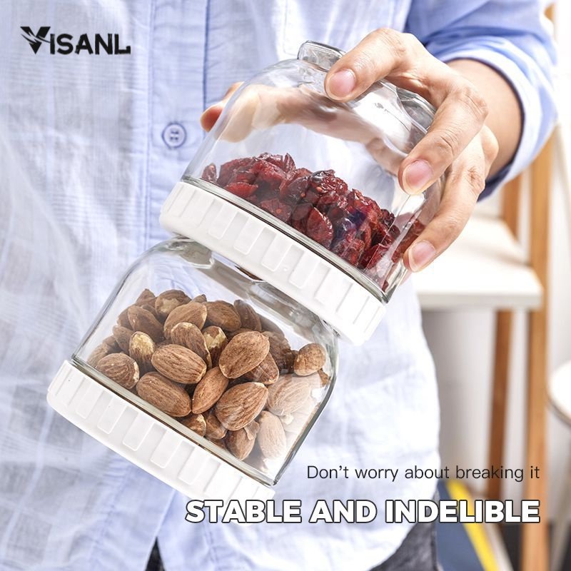 TOPLES KUE KACA 4IN1 DIAMOND / Toples Kaca Tutup Kayu/ Makanan Kedap Udara Penyimpanan Jar/Bumbu