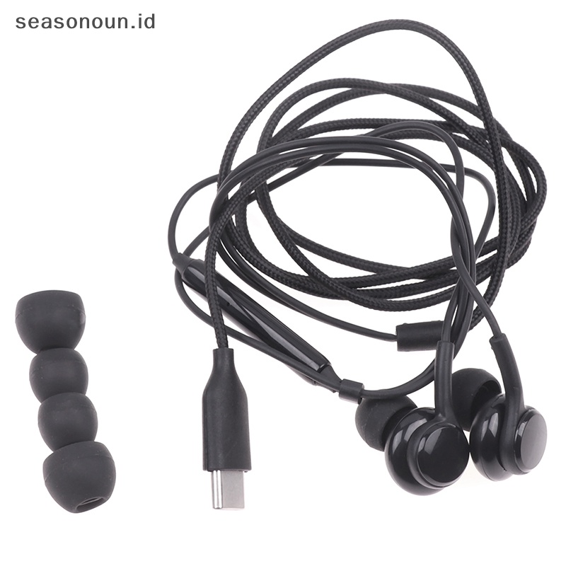 Seasonoun Earphone Samsung AKG Tipe C Wired In-Ear Headphones Galaxy Note10 /20.