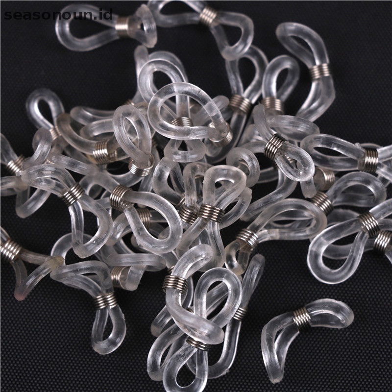 Seasonoun 40pcs Rantai Strap Holders Karet Ujung Loop Bening Kacamata Mata Perlengkapan Tontonan.