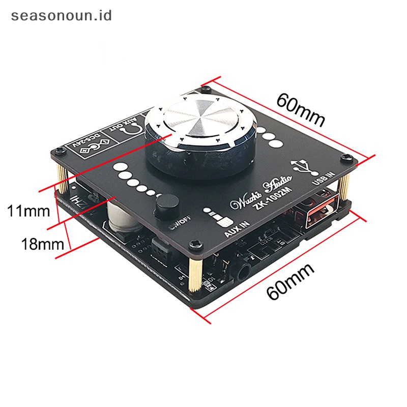 Seasonoun ZK-1002M 100W+100W Bluetooth 5.0 Power Audio Amplifier Board Stereo Amplificador.