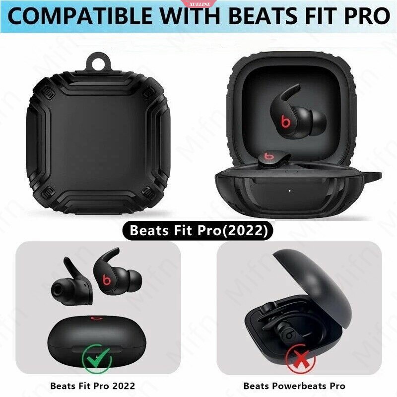 Untuk Beats Fit Pro Case Cover Upgrade Armor Kasar Case Dengan Gantungan Kunci Shock Pelindung Earbud Case Untuk Beats Fit Pro 2021case Pelindung [ZXL]