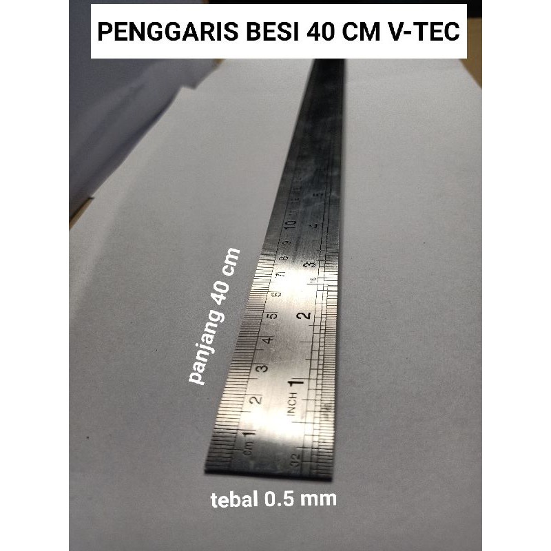 

PENGGARIS/RULER STAINLES STELL 40 CM TEBAL 0.5MM V-TECH