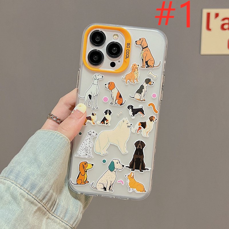 Lovely Full White Dogs Skin Feel Soft Case HP iP iPhone 12 13 14 Pro Max 11 So Cool FTD Casing Apple