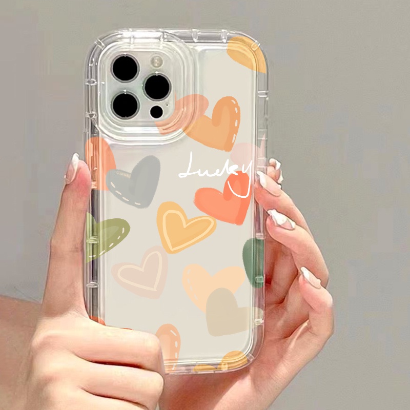 Case Hati Warna-Warni Untuk Samsung A14 A13 A11 A12 A10 A10S A31 EU A51 A52 A52S A50 A50S A30S A32 A33 A03 A22 A23 A71 A73 A02 A03 S22 S23 Plus Ultra FE Airbag Shockproof Cover