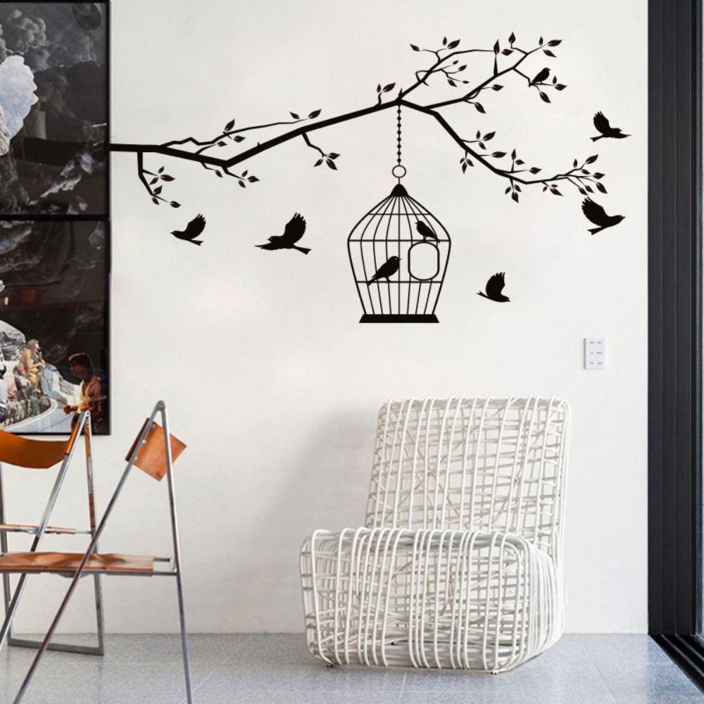 [Elegan] Birdcage Wall Sticker Self-adhesive Kualitas Tinggi Inspirasi Birdcag Removable Socket Tempel Background Dinding Gantung Kandang Stiker