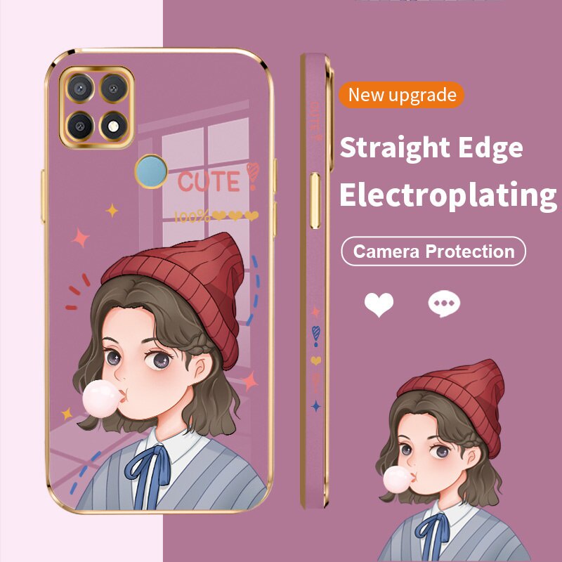 Cute Girl Phone Case For Oppo F11 A9X A92019 RENO34G F15 A91 RENO44G RENO54G/5G RENO5K RENO64G RENO7