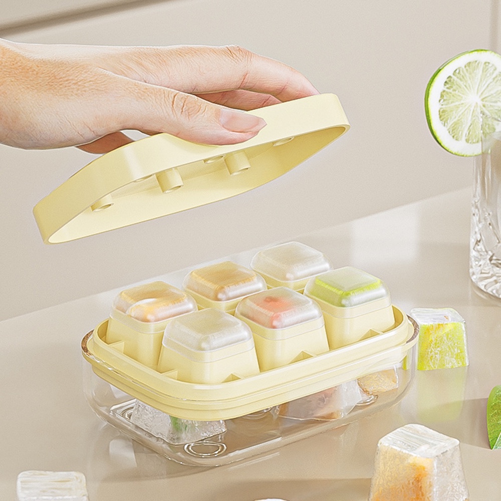 Summer Essential Mini Ice Cube Tray With Box Cetakan Es Silikon Food Grade Tekan Dan Beku Dengan Pembuat Es Batu Silikon