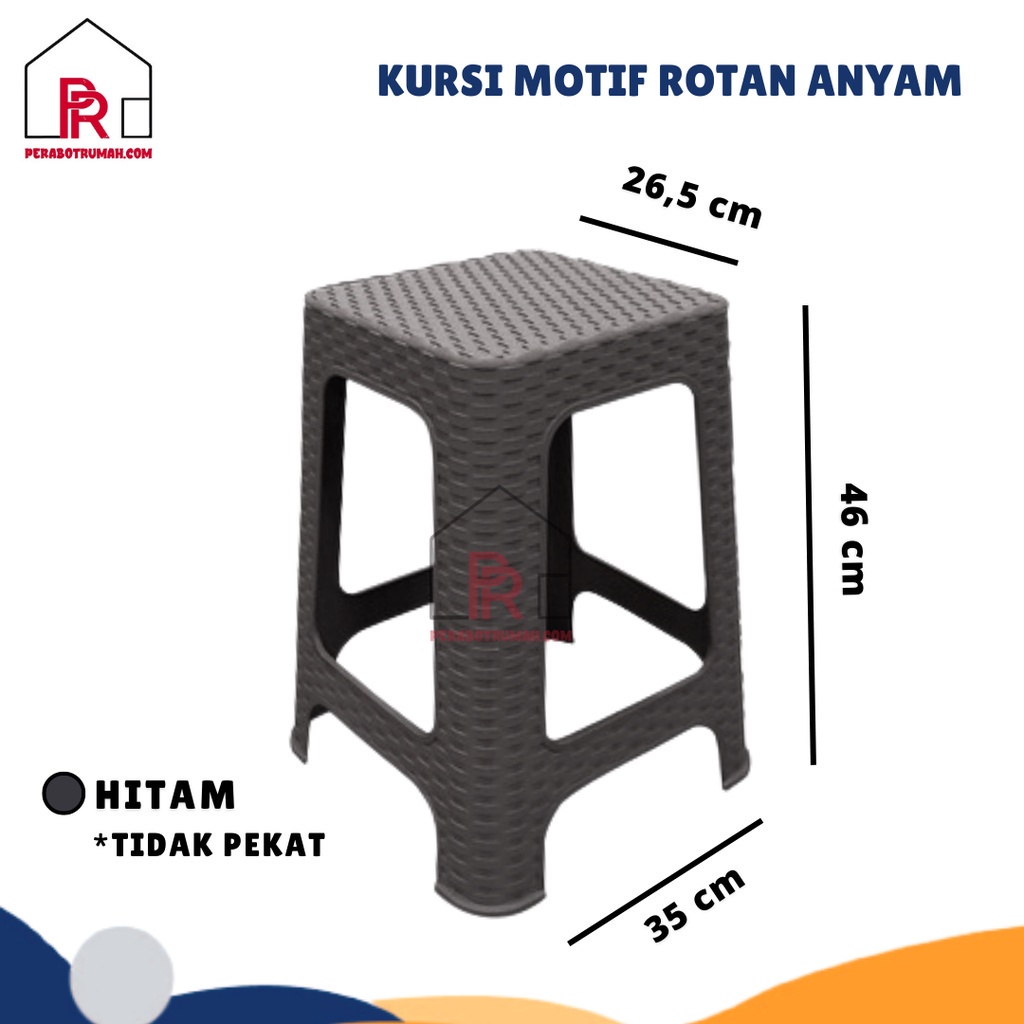 Kursi Rotan / Kursi Plastik Motif Anyam / Bangku Taman Kursi Bakso Baso