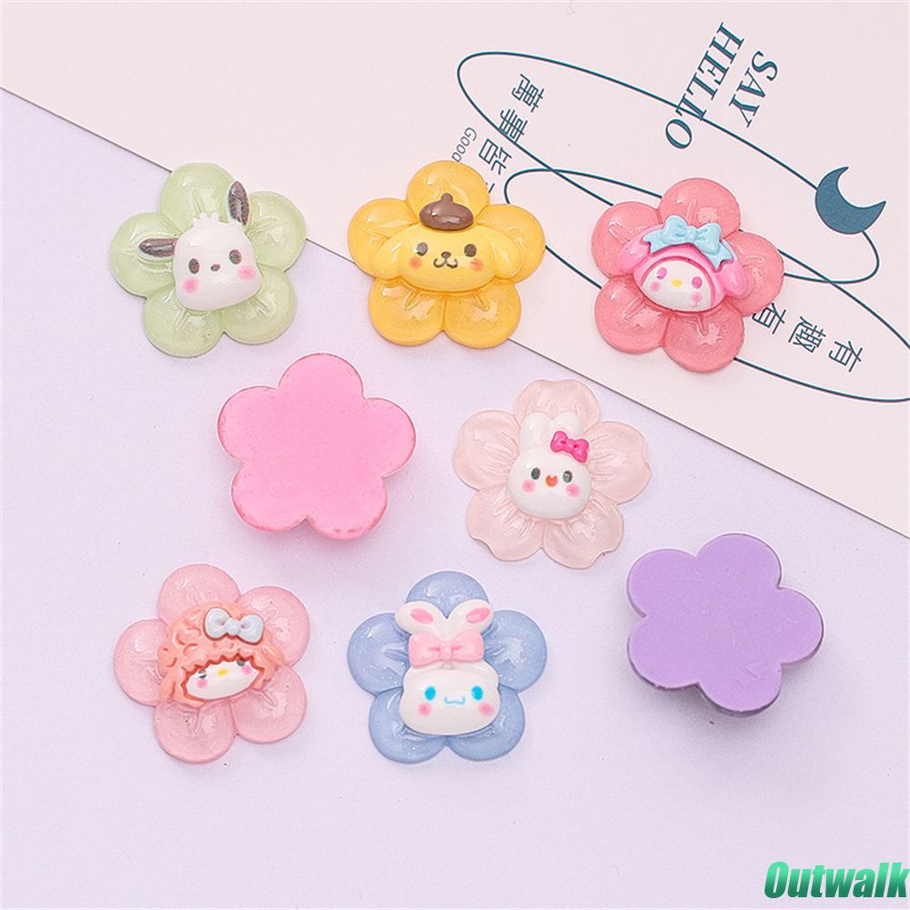 Glue 1 Buah Kartun Sanrio Resin Aksesori Perhiasan Casing Ponsel Lem Krim Bahan Diy Cangkir Air Patch Cinnamoroll Pochacco Kuromi Dekorasi