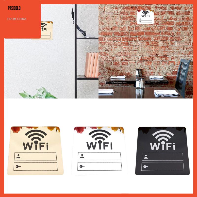 [Predolo] Wifi Sign Sticker Mirror Password Akun Akrilik Untuk cafe Restoran