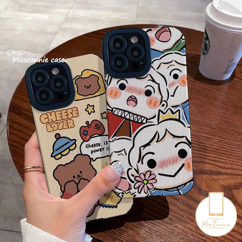 IPHONE Kartun Pangkat Kings Prince Boji Case Kompatibel Untuk Iphone11 12 14 13 Pro MAX X XR 78 Plus XS MAX 7Plus Tekstur Kulit Mewah Beruang Lucu Shockproof Lembut Tpu Cover