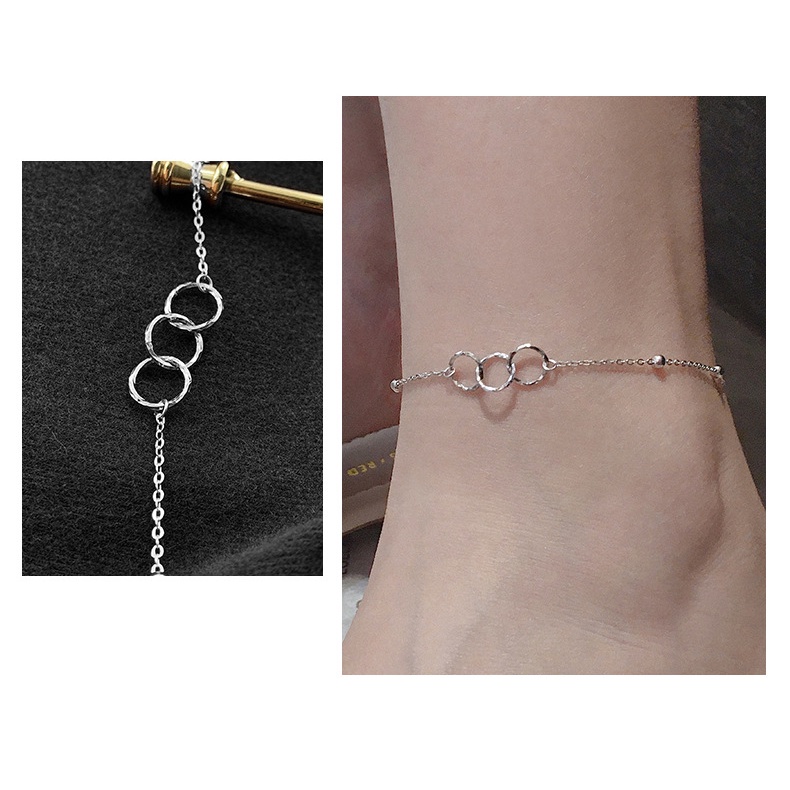 Goldkingdom Aksesoris Perhiasan Fashion Ready Stock925 Perak Kepribadian Sederhana Cincin Gelang Kaki Wanita
