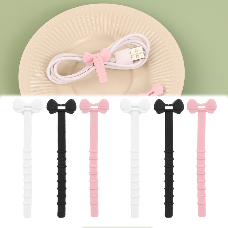 Creative Bowknot Style Cable Protector Wire Winder/Jalur Data USB Charging Cord Penutup Pelindung Earphone Cables Organizer